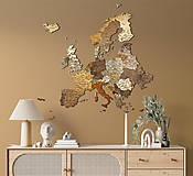 Dekorácie - 3D drevená puzzle mapa Európy - 16294093_