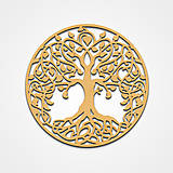 Dekorácie - Drevený strom života – Harmonia Vitae (70cm priemer - Meď/Bronz) - 16294668_
