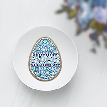 Dekorácie - Veľkonočné vajíčko puntíkové - s ornamentom - 16293854_