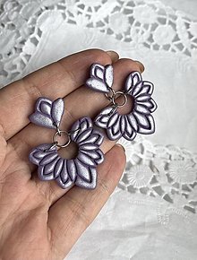 Náušnice - *chrome violet* flowers - 16296503_