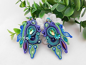 Náušnice - Peacock earrings - 16297602_