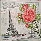 Papier - Servítka - ruža, Paris, vintage - 16296831_