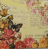 Papier - Servítka - ruže, žltá, pošta, vintage, - 16297159_