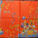 Papier - Servítka - oslava, Mickey Mouse, Disney - 16297431_