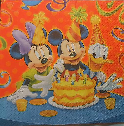 Servítka - oslava, Mickey Mouse, Disney