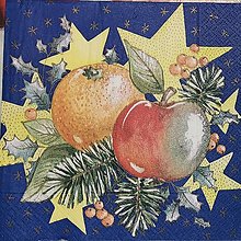 Papier - Servítka - vianočná, ovocie, jabĺčko - 16297497_
