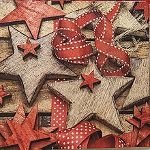 Papier - Servítka - vianočná, hviezda, hnedá, drevo - 16297674_