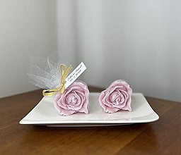 Darčeky pre svadobčanov - Svadobná sviečka - srdce ruža elegant - 16295040_