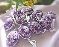 Dekorácie - Fialové madeira kraslice na zavesenie - 16296727_