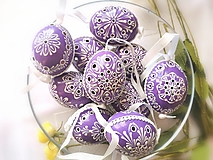 Dekorácie - Fialové madeira kraslice na zavesenie - 16296728_