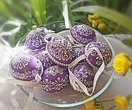 Dekorácie - Fialové madeira kraslice na zavesenie - 16296730_