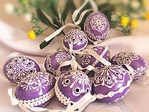 Dekorácie - Fialové madeira kraslice na zavesenie - 16296732_