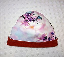 Detské čiapky - Homeleska - detská zateplená čiapka (veľkosť 2) (Farebná, červené vnútro) - 16300654_