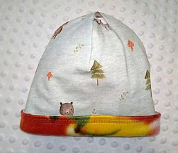 Detské čiapky - Homeleska - detská zateplená čiapka (veľkosť 4) (Sivozelená, vnútro pestrofarebné) - 16300962_