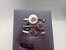 Prstene - Prsteň luxusný / Silver Ag 925, perla - 16299878_