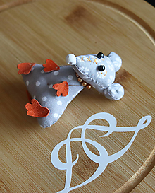 Hračky - Drobné zvieratká. Malá textilná myška_sivá - 16300034_