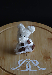 Hračky - Drobné zvieratká. Malá textilná myška_prírodná biela - 16300151_