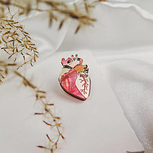 Pánske šperky - Malý odznak Anatomické srdce (Rose Gold) - 16300516_