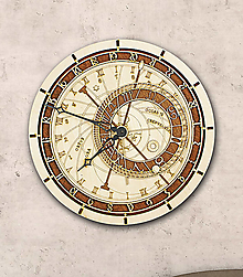 Dekorácie - Drevené nástenné hodiny – Orloj - 16300298_