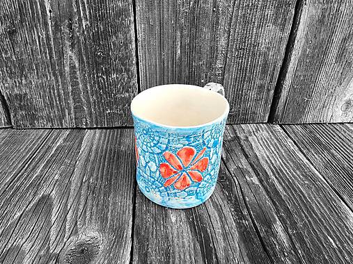 Nádoby - Hrnček Lúka béžovo-hnedá 300ml (Svetlo modrá) - 16304142_