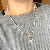 Náhrdelníky - Luxury Pearls Necklace Stainless Steel / Náhrdelník perly, rokajl, oceľ, E007 - 16302350_