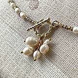 Náhrdelníky - Luxury Pearls Necklace Stainless Steel / Náhrdelník perly, rokajl, oceľ, E007 - 16302351_