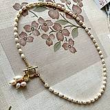 Náhrdelníky - Luxury Pearls Necklace Stainless Steel / Náhrdelník perly, rokajl, oceľ, E007 - 16302353_