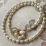 Náhrdelníky - Luxury Pearls Necklace Stainless Steel / Náhrdelník perly, rokajl, oceľ, E007 - 16302355_