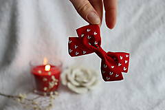 Detské doplnky - Kolekcia Valentín ♡ malá mašľa s chvostíkmi - 16302981_