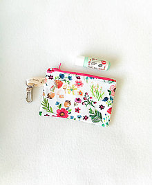 Peňaženky - Mini peňaženka, lúka s hríbikmi - 16302347_