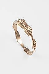Prstene - Strieborný prsteň lamellae (49 - Zlatá) - 16303105_