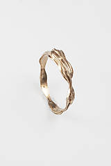Prstene - Strieborný prsteň lamellae (49 - Zlatá) - 16303106_