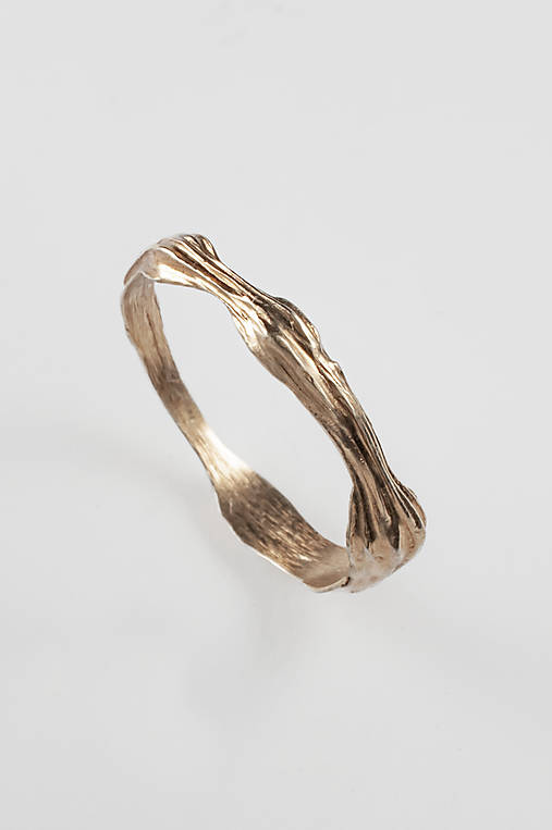 Strieborný prsteň lamellae (56 - Zlatá)