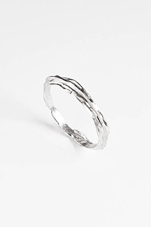 Prstene - Strieborný prsteň lamellae (65 - Strieborná) - 16302337_