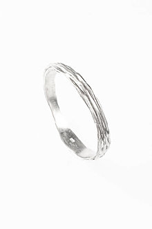 Prstene - Strieborný prsteň lamellae (60 - Strieborná) - 16302428_