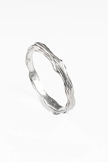 Prstene - Strieborný prsteň lamellae (62 - Strieborná) - 16302460_