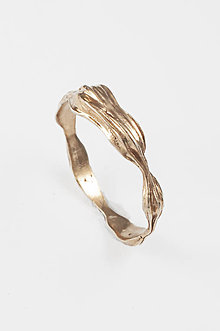 Prstene - Strieborný prsteň lamellae (49 - Zlatá) - 16303105_