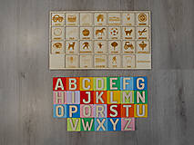Hračky - Montessori drevená vkladacia abeceda - 16302280_