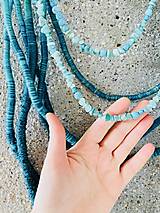 Náhrdelníky - Lanový náhrdelník modrý s minerálmi - 16302237_