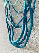 Náhrdelníky - Lanový náhrdelník modrý s minerálmi - 16302238_