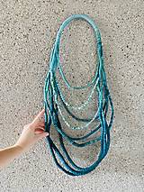 Náhrdelníky - Lanový náhrdelník modrý s minerálmi - 16302239_