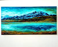 Obrazy - Modré hory (80x40) - 16301818_