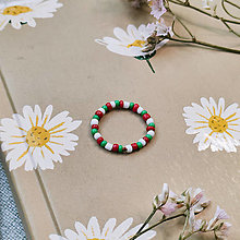 Prstene - Pestré prstene (Červený + zelený + biely (pestrý)) - 16304535_