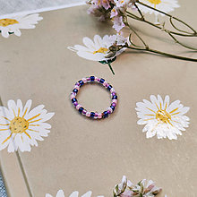 Prstene - Pestré prstene (Rúžový + fialový + modrý) - 16304537_