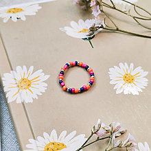 Prstene - Pestré prstene (Oranžový + rúžový + fialový + strieborný (pestrý)) - 16304539_