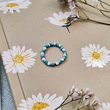 Prstene - Pestré prstene (Zelený + modrý + biely (pastelový)) - 16304540_