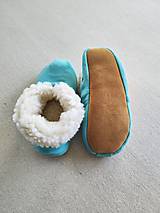 Ponožky, pančuchy, obuv - Vlnienka Barefoot Merino wool Slippers / Capačky 100% ovčia vlna Baranček Mint Green - 16305718_