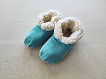 Ponožky, pančuchy, obuv - Vlnienka Barefoot Merino wool Slippers / Capačky 100% ovčia vlna Baranček Mint Green - 16305719_