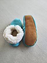Ponožky, pančuchy, obuv - Vlnienka Barefoot Merino wool Slippers / Capačky 100% ovčia vlna Baranček Mint Green - 16305720_