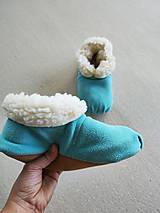 Ponožky, pančuchy, obuv - Vlnienka Barefoot Merino wool Slippers / Capačky 100% ovčia vlna Baranček Mint Green - 16305722_